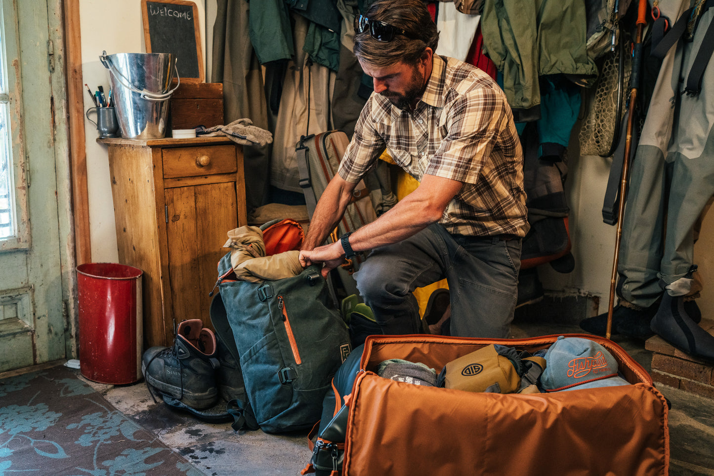 packing riverbank backpack